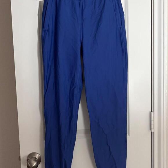 None. Pants - Cobalt Blue Elastic Waist Jogger Pants